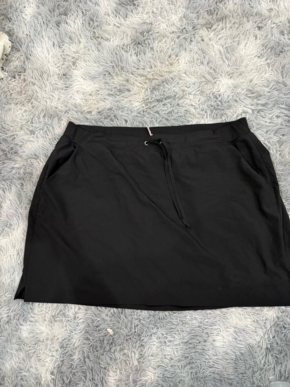 RBX Women's Plus 3XL Black Athletic Skort Short Solid Pockets Drawstring